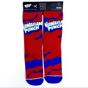 Odd Sox Hawaiian Punch Crew Socks Mens Womens Fruit Punch Novelty Red Blue Gift